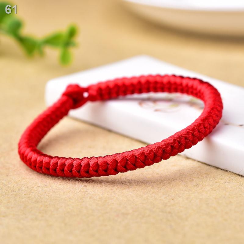 Sợi dây màu đỏ tương tự của Xiao Zhan Chín lần Kim cương Thắt nút Ác Hộ vệ an toàn Vòng tay đơn giản, đeo tay,