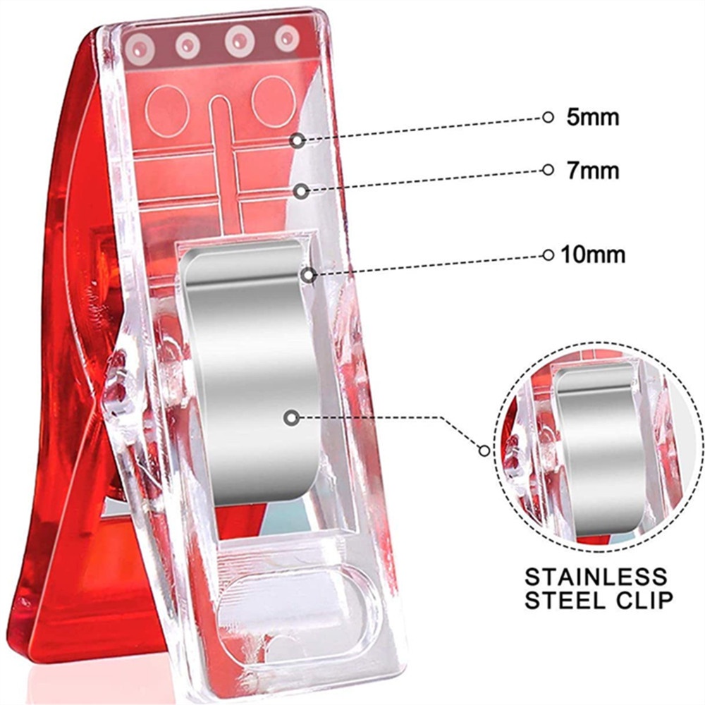 Kẹp Cố Định Vải May Vá Bằng Nhựa Màu Trắng Đỏ Phong Cách Mới