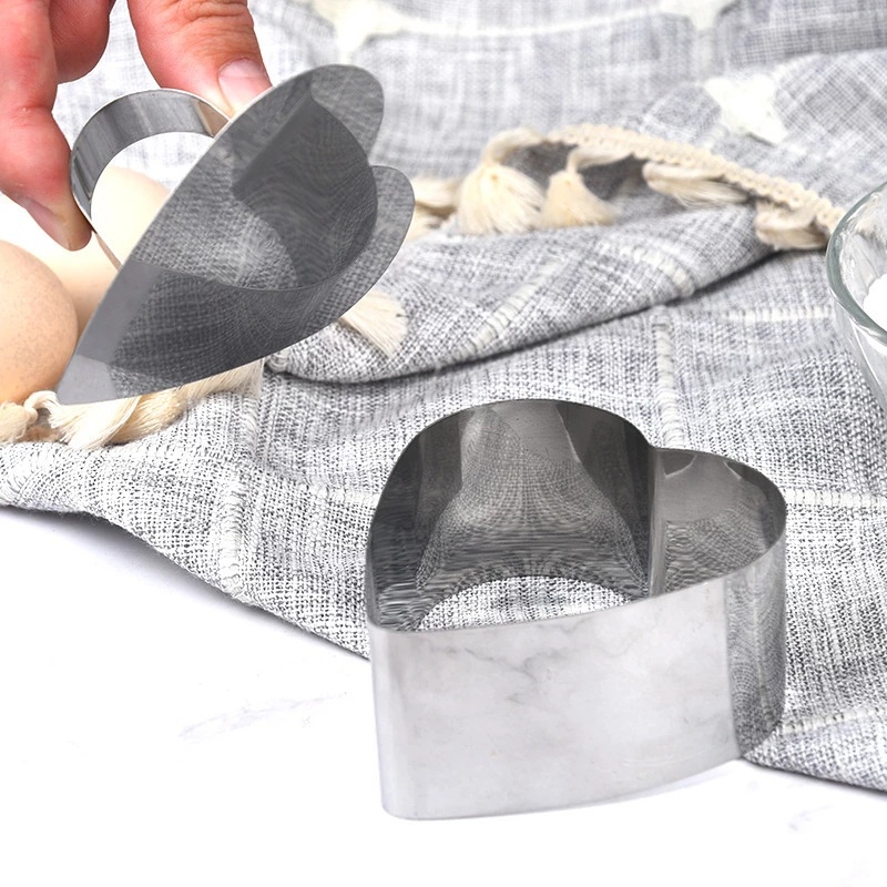 Khuôn Làm Salad Bằng Thép Không Gỉ 430 DIY Hình Tròn/Vuông/Trái Tim