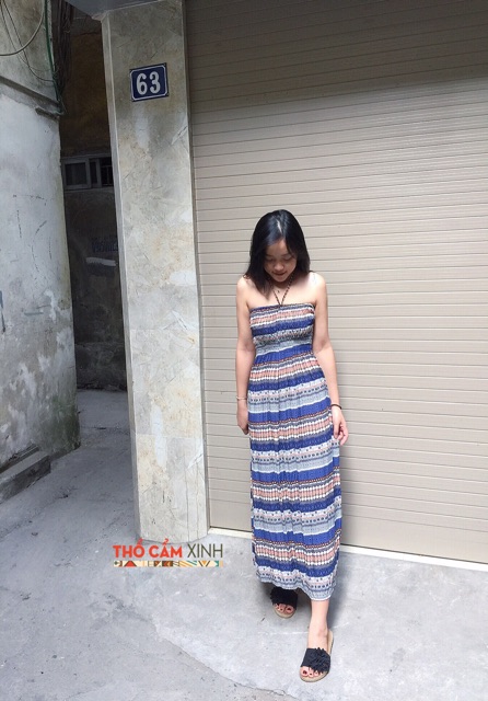 Váy maxi thổ cẩm👗XẢ KHO 55k❗️