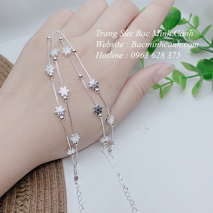 Lắc tay bạc nữ hình bông tuyết