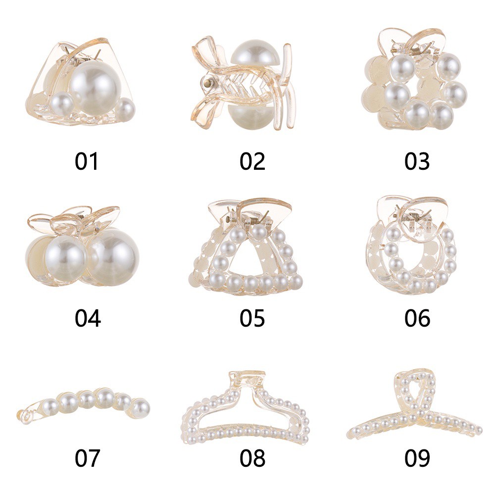 Kẹp Tóc Càng Cua Đính Ngọc Trai Nhân Tạo Thời Trang Dành Cho Nữ