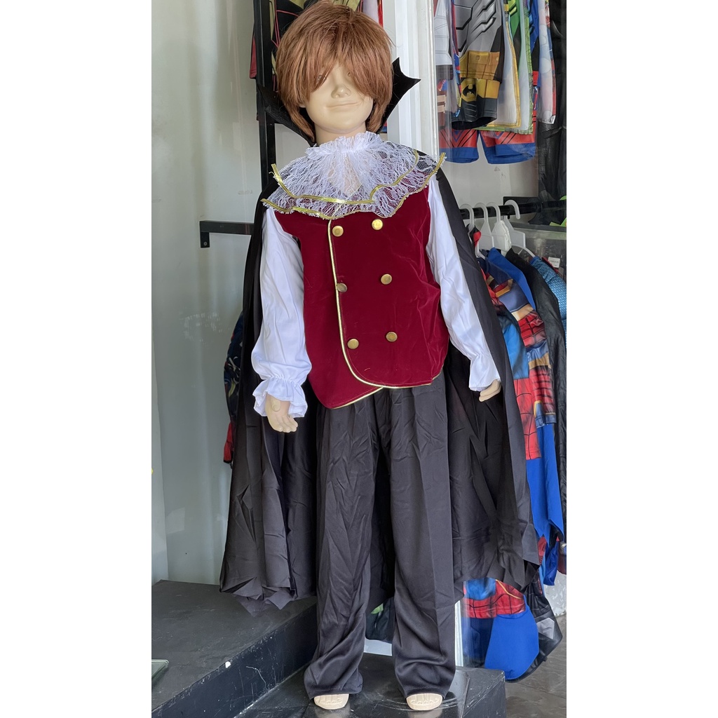 HM1090 Set Trang Phục Hóa Trang Ma Cà Rồng 038 Cho Bé Trai Kèm Áo Choàng