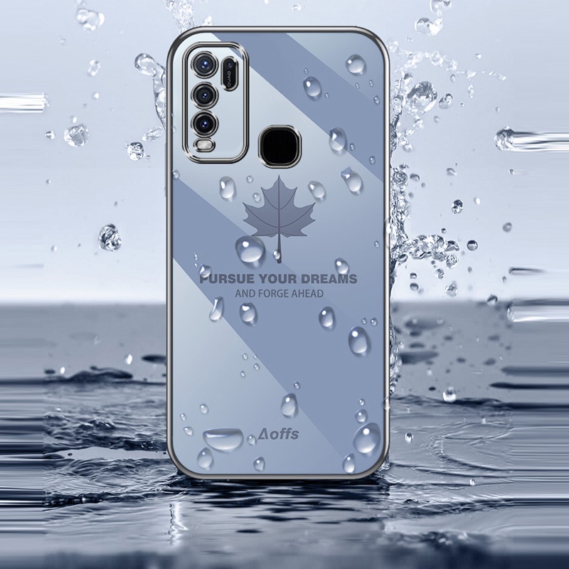 Ốp Điện Thoại Viền Vuông In Họa Tiết Lá Phong 6D Cho iNfinix Tecno Spark 6 GO 7 8 Pro 5