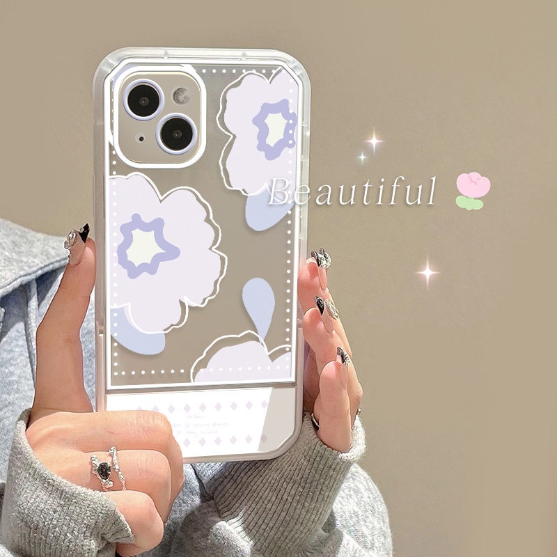 Ốp Điện Thoại TPU Họa Tiết Hoa Đơn Giản Chống Rơi Kèm Giá Đỡ Cho IPhone 13 Pro Max 12 11 XS XR X 8 7 6 6s Plus SE 2020