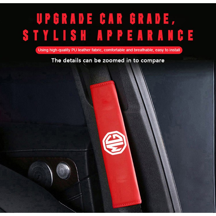 Set 2 Vỏ Bọc Đệm Vai Gắn Dây Đai An Toàn Cho Xe Hơi mg 3 Mg5 Mg6 Mg7 mg Zs mg Zr