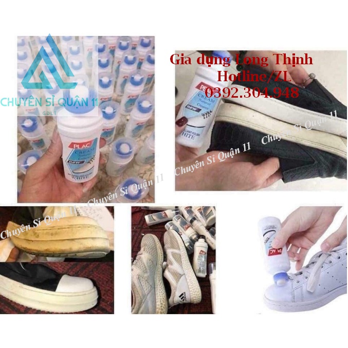 Chai Nước Lau Giày thần thánh PLAC, nước tẩy trắng giày đầu chà dễ sử dụng 100ml