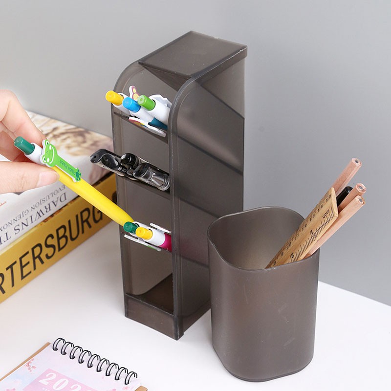 Hộp Đựng Bút Trong Suốt Để Bàn Tiện Dụng Giá Đỡ