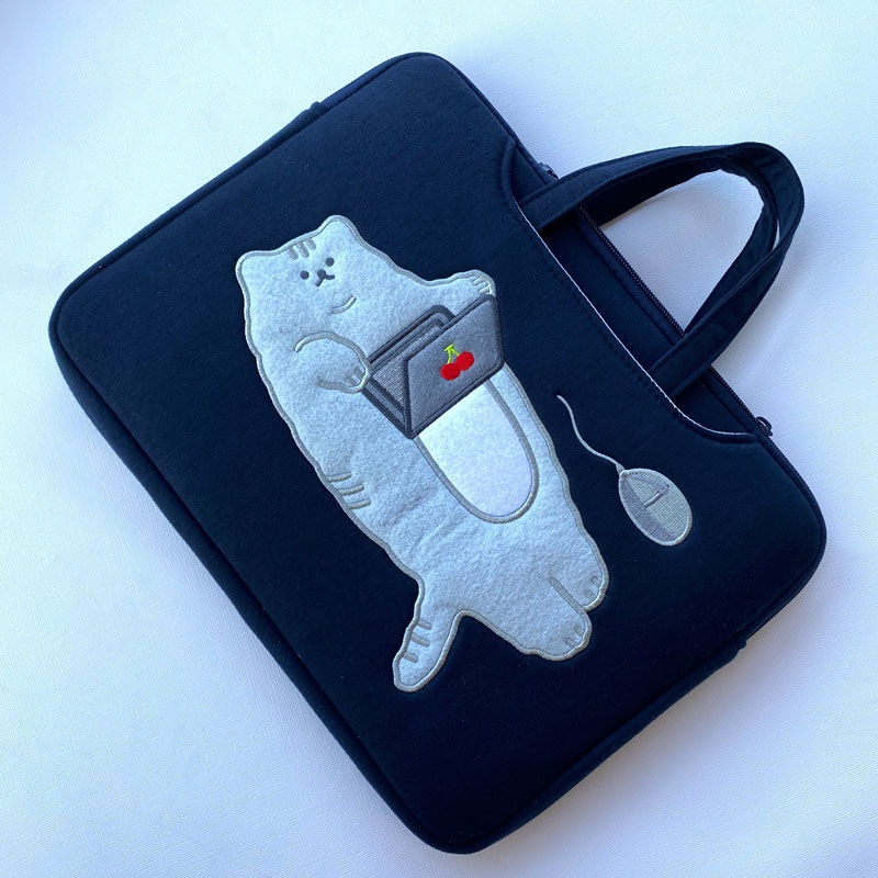 Túi đựng laptop chống sốc thêu họa tiết dễ thương kích thước 13.3 14.1 15.6 inch