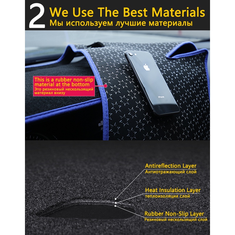 Thảm Lót Chống Trượt Cho Bảng Điều Khiển Xe Mazda 3 BK 2003 2004 2005 2006 2007 2008 2009 MK1 Mazda3