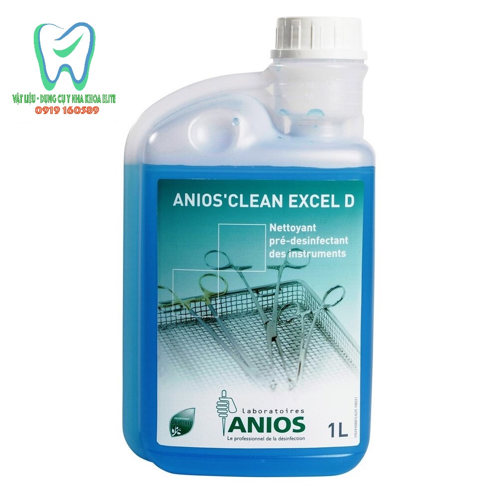 Nước ngâm dụng cụ dùng trong nha khoa Anios Clean Excel -can 1 lít