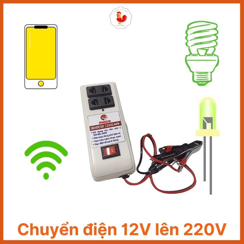Sạc điện thoại 2 ổ cắm dùng bình xe máy, ô tô công suất dưới 40w