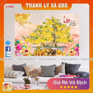 Tranh dán tường 3d hoa mai - 410bs - tranh 3d bon sai - giấy dán tường 3d - song long decor