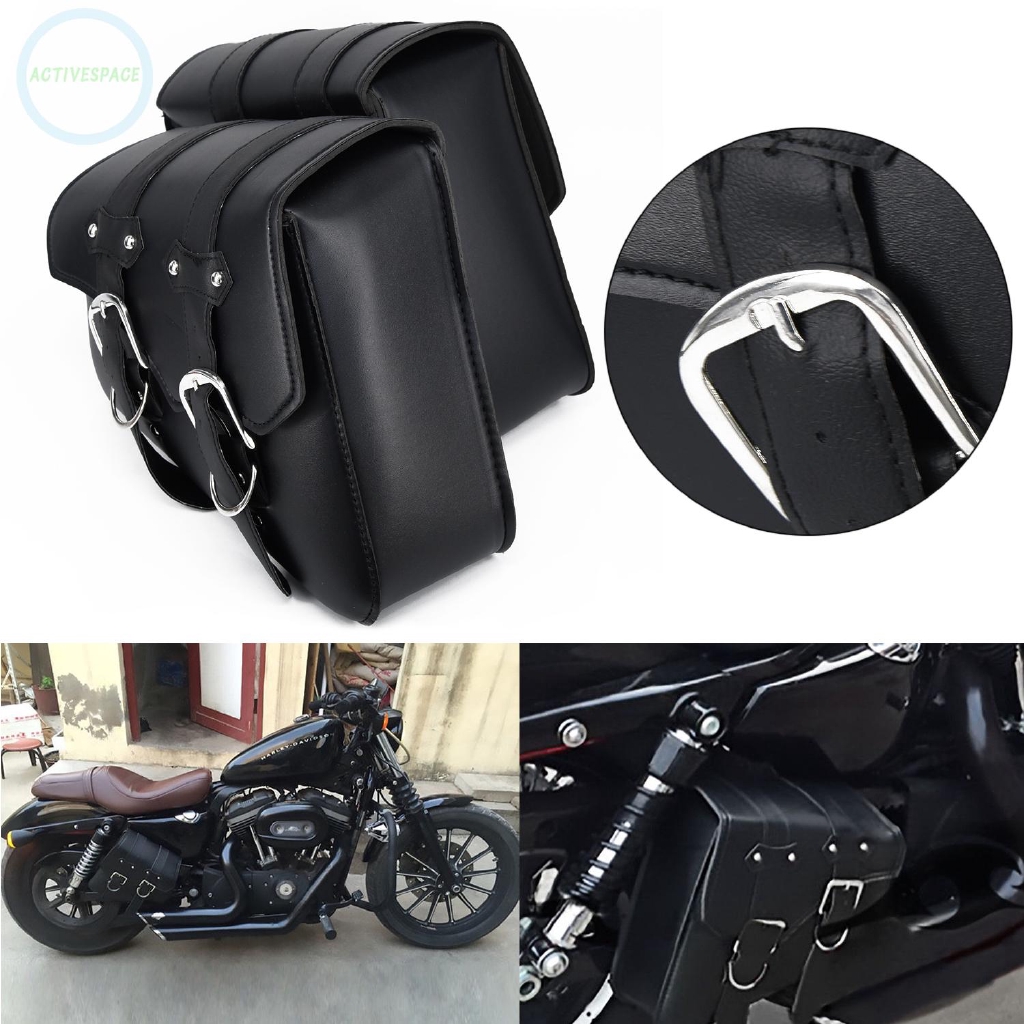 Túi da chất lượng cao đựng vật dụng gắn xe moto Harley Sportster XL883 XL1200 L+R