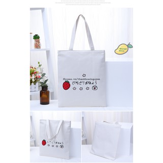 Túi vải tote icon dâu tây