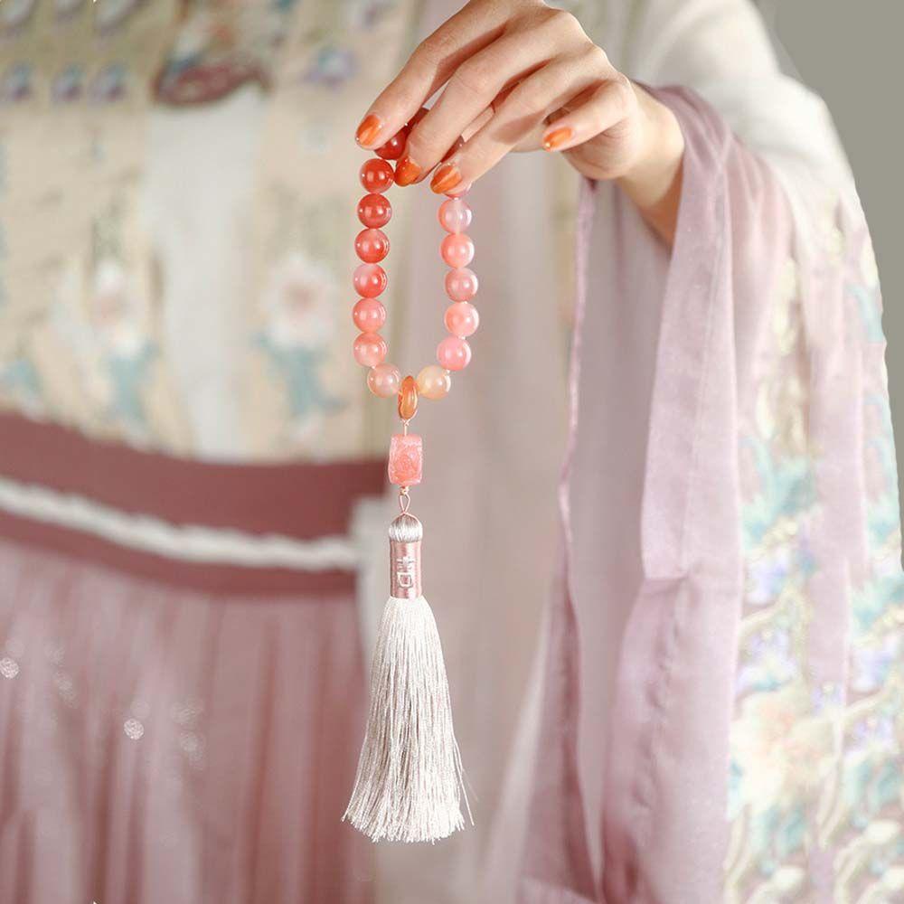 Vòng Tay Chuỗi Hạt Ngọc Bích Màu Xanh Lá Phong Cách Trung Hoa