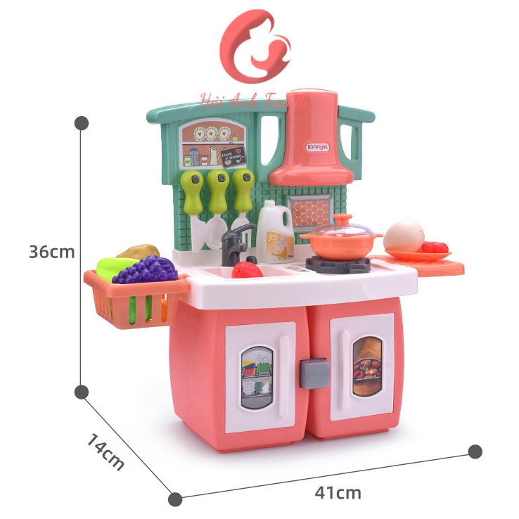 Bộ đồ chơi nhà bếp IQ ANGEL có đèn có nhạc, chất liệu nhựa cao cấp cho bé chơi tự lập