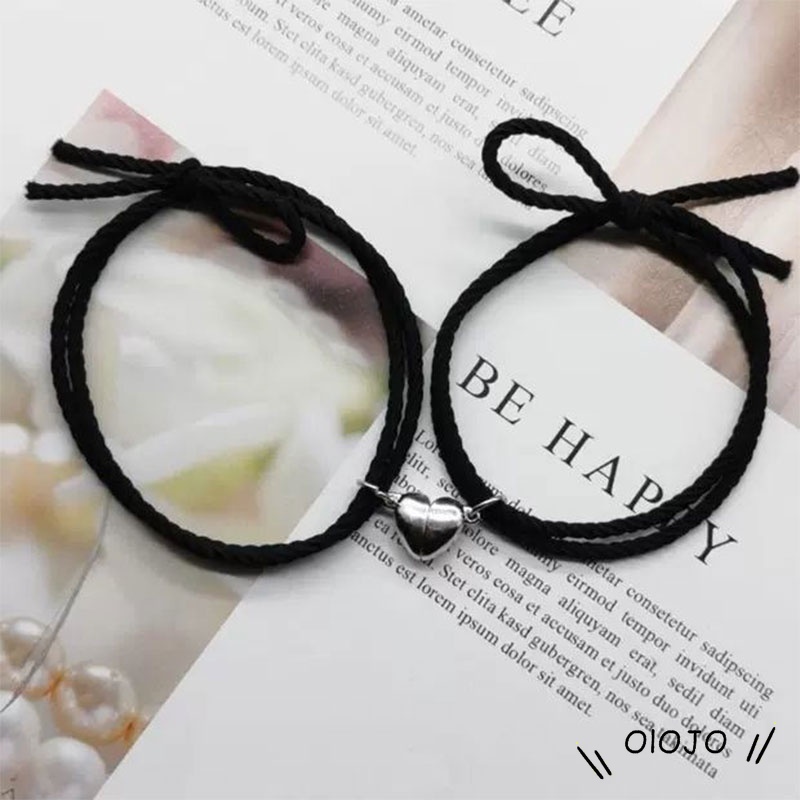 2021 Vòng tay nam châm cao su đơn giản mới Vòng đeo tay từ sinh viên Bạn gái Dây đeo tay Net Màu đỏ Bạn gái Cặp đôi Vòng tay-OLO
