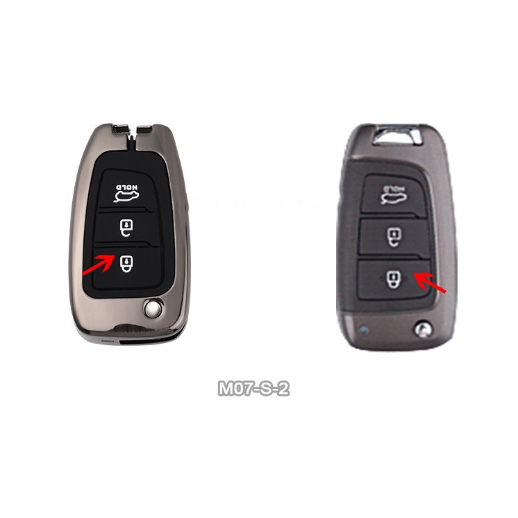 Vỏ ốp khoá xe hơi - Bọc chìa remote ô tô Hyundai Accent MT Bản Thiếu Chìa Gập 2018- pk.6