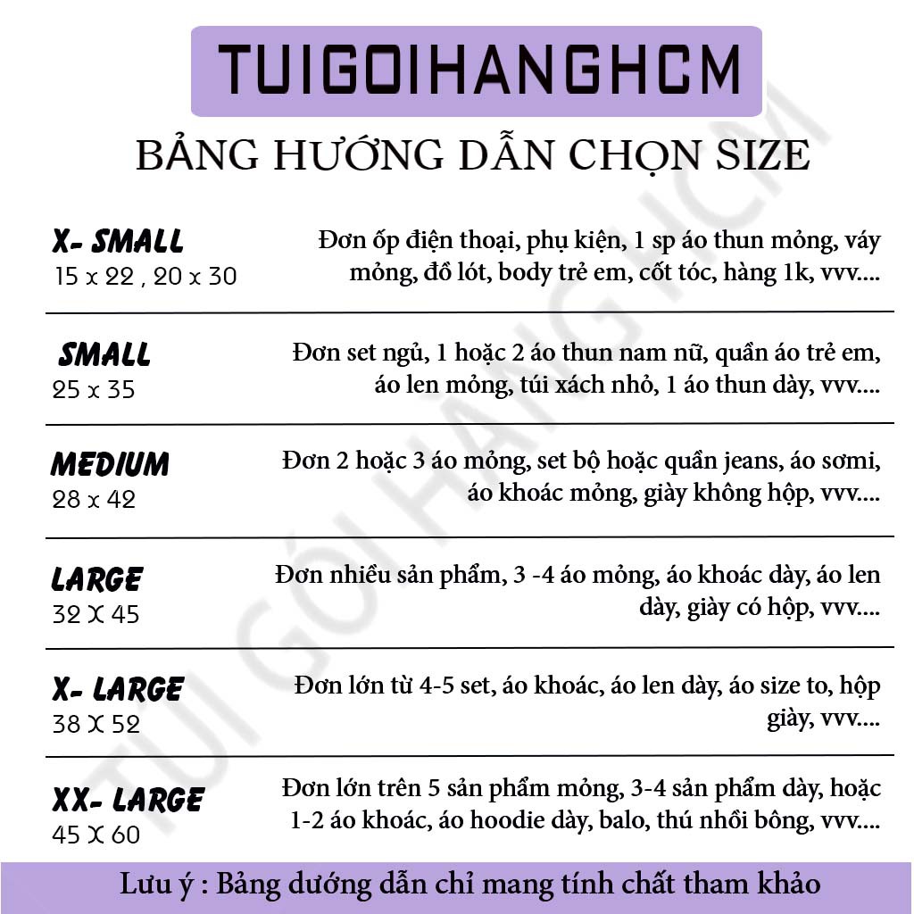 Túi gói hàng màu tím size 25x35 loại PHỔ THÔNG cuộn 100 túi nhựa nguyên chất không pha trộn  - Tuigoihanghcm