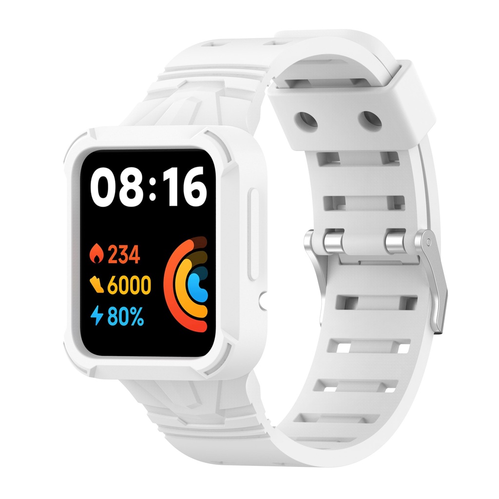 Dây Đeo Thể Thao Bằng Silicone Kèm Vỏ Bảo Vệ Cho Redmi Watch