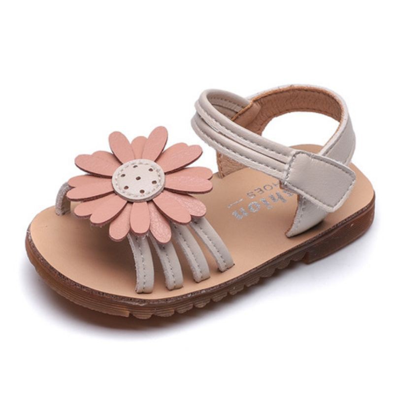 Giày sandal dây kết hoa da cho bé