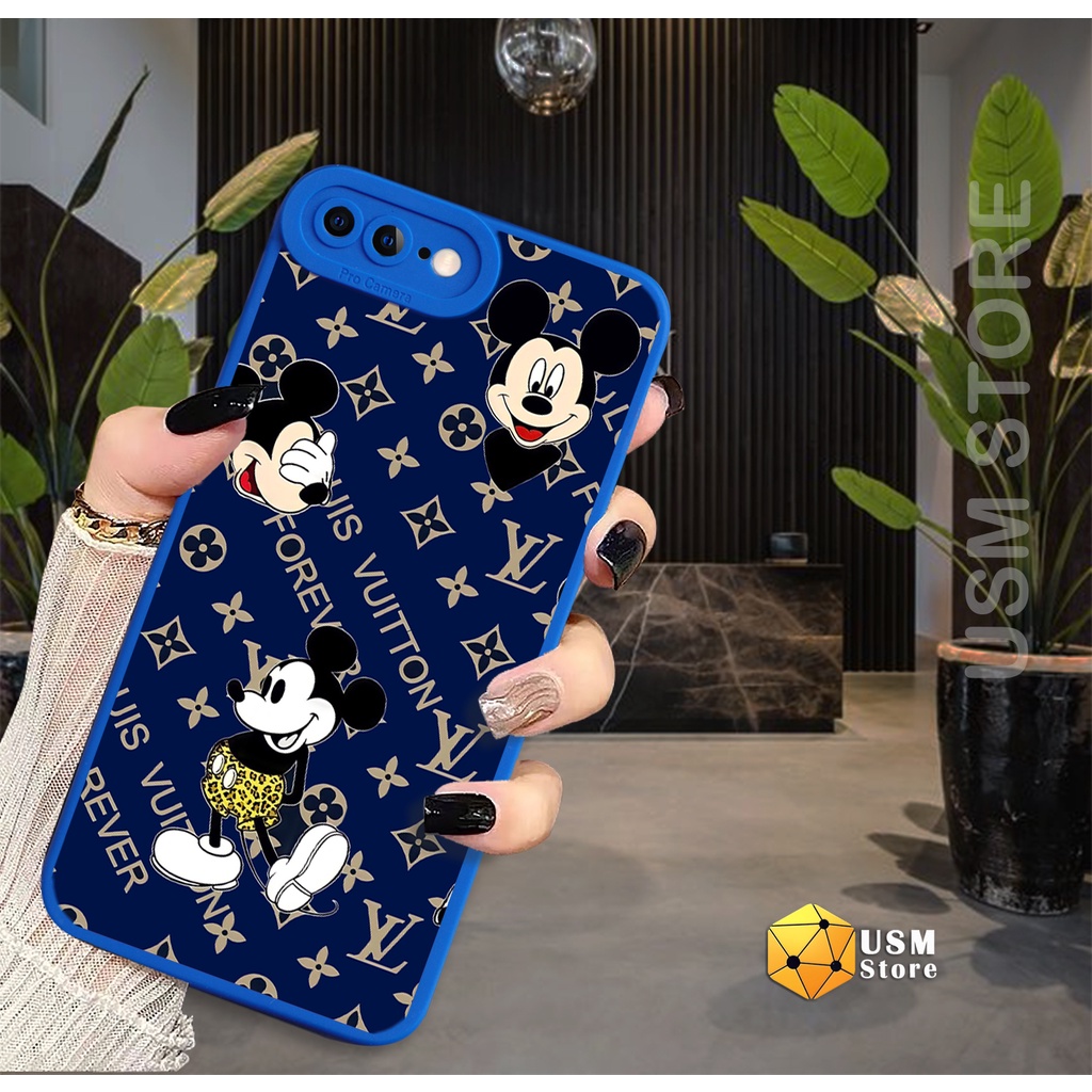 Ốp lưng in họa tiết chuột M.I.C.K.E.Y LV cho  iphone 7 / 7 Plus / 8 / 8 Plus, chất TPU, mắt thiên thần bảo vệ camera