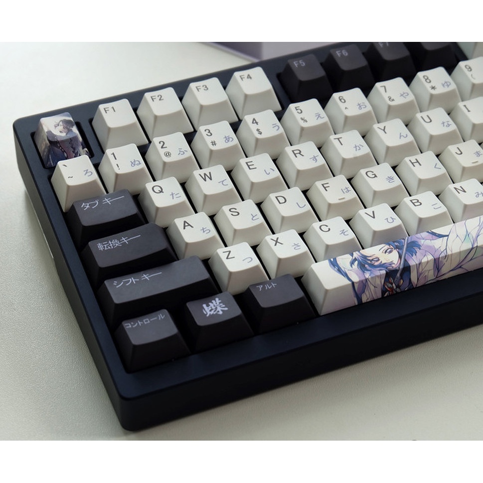 Kochou Shinobu Keycap Cherry Hồ sơ Anime Demon Slayer Chủ đề Keycap PBT Thuốc nhuộm Thăng hoa Bàn phím cơ Keycap 137 Phím