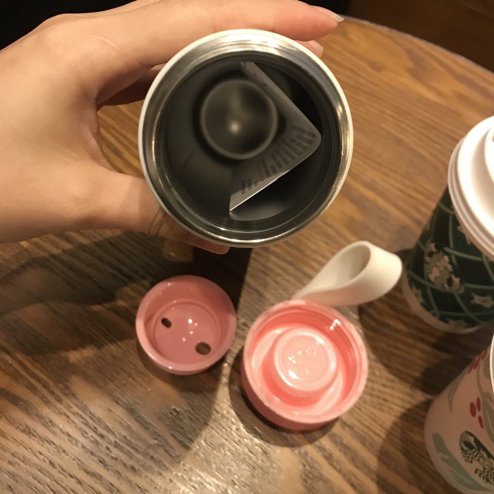 Bình giữ nhiệt Starbucks Sakura Hoa Anh Đào nắp vặn Anniversary Collection - Quai da - 500ml