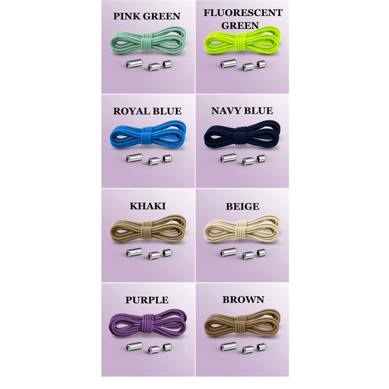 Dây Giày Co Giãn Không Cần Buộc Màu Trắng/Đen