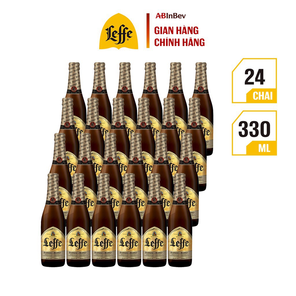 Thùng 24 Chai Leffe Blonde (Leffe Vàng) - Bia Nhập Khẩu