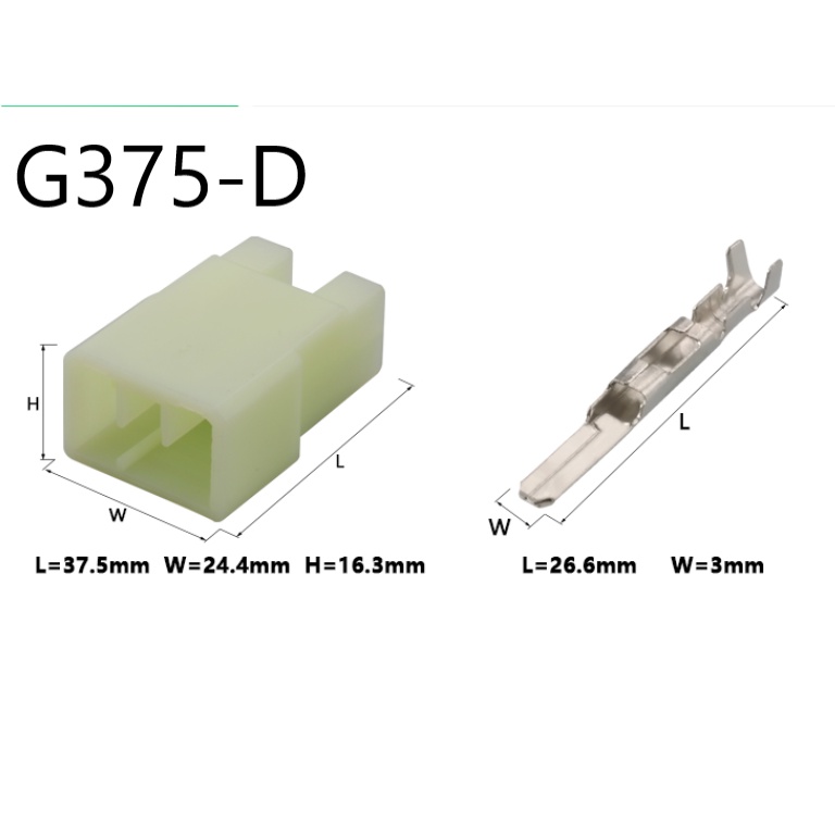 G375-Giắc cắm đầu nối ô tô 5 lỗ màu trắng 3mm