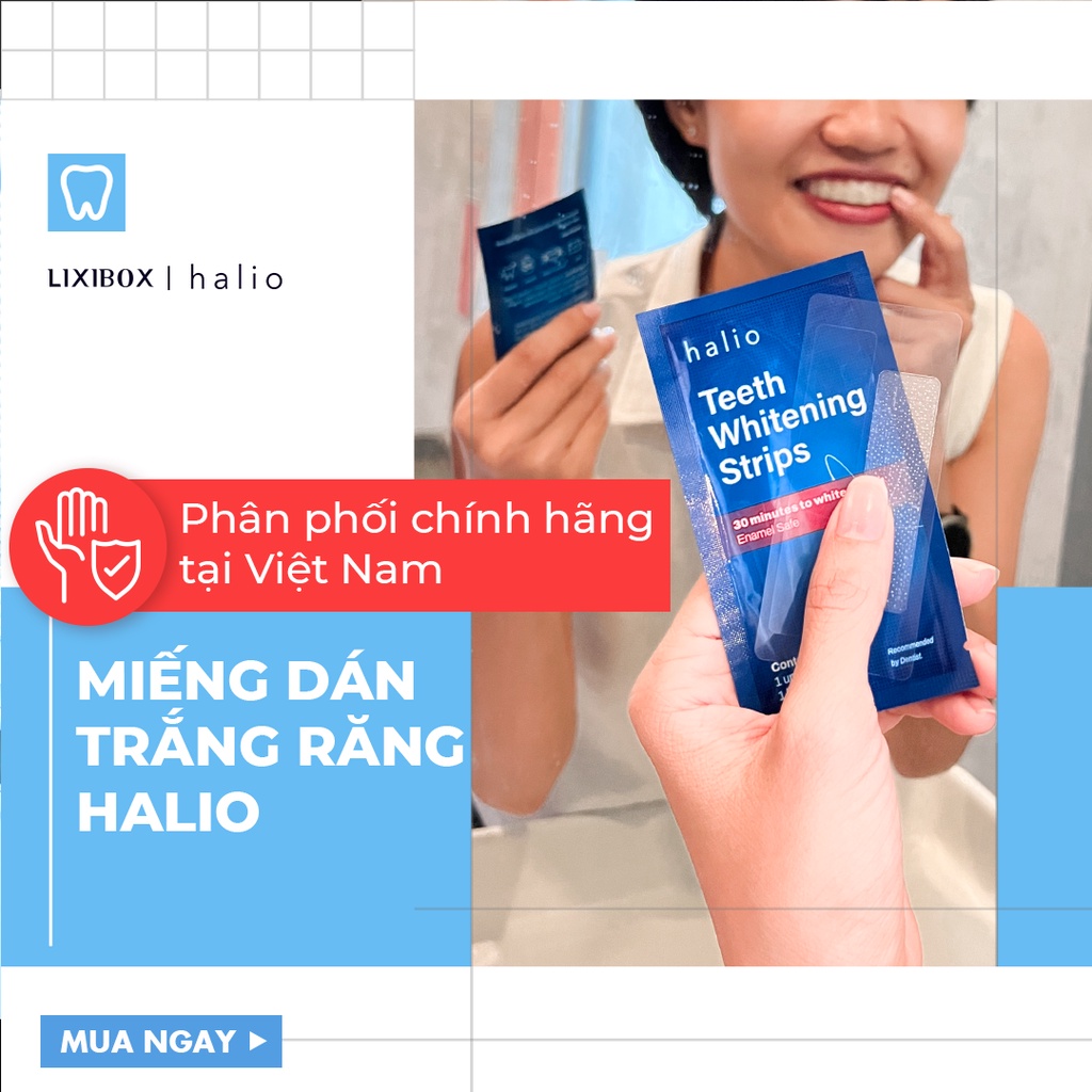 Set 14 Miếng Dán Trắng Răng Không Ê Buốt Halio Teeth Whitening Kit