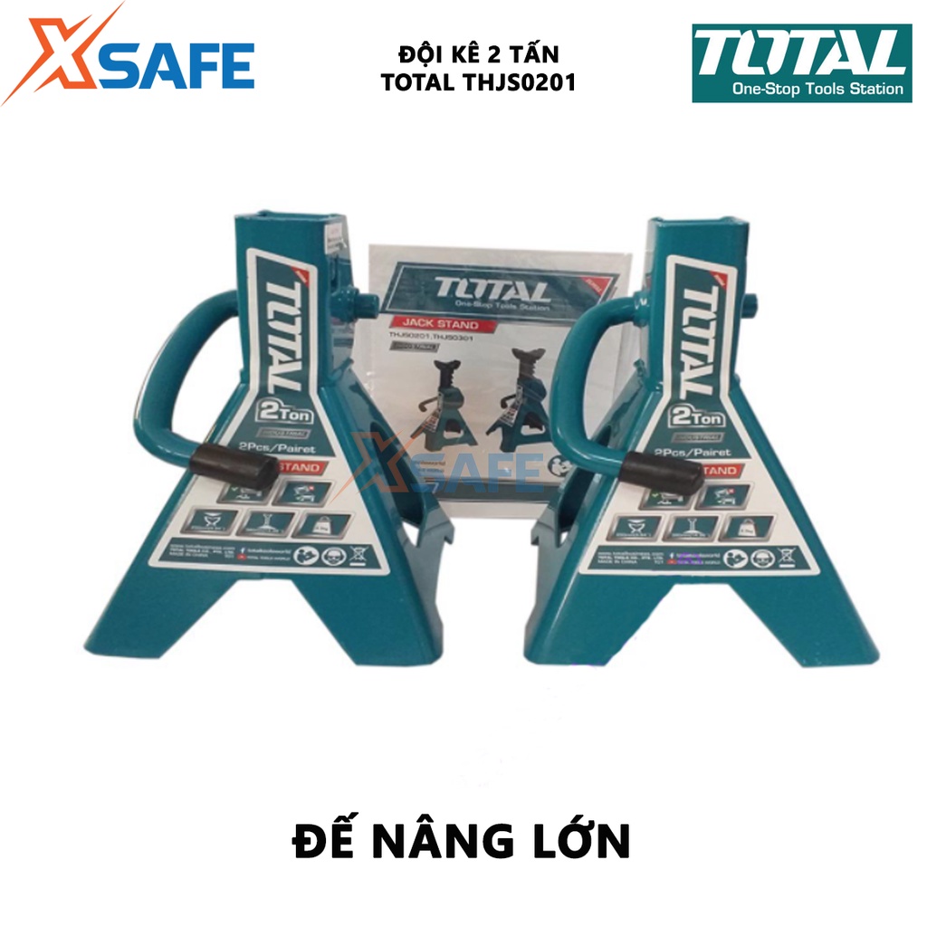 Đội kê 2 tấn TOTAL THJS0201 Đội kê ô tô nâng tối thiểu 250mm, tối đa 380mm Độ bền cao, chịu nhiệt tốt không bị biến dạng