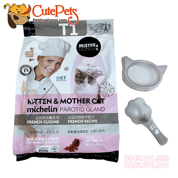 Thức ăn mèo Mister Donut T1 Kitten 1kg - phụ kiện thú cưng