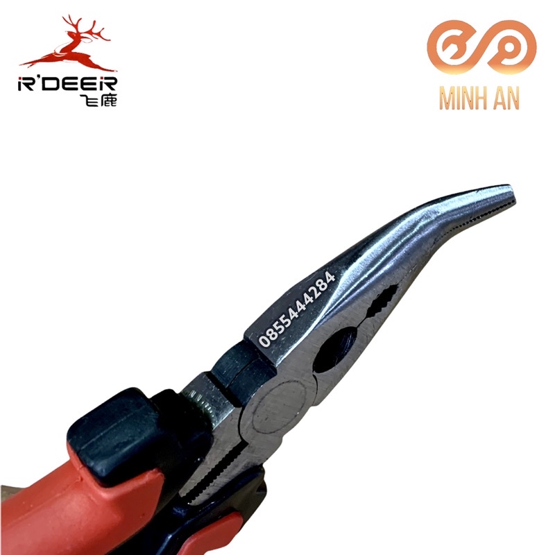 Kìm nhọn mũi cong 6” [CHÍNH HÃNG] R'Deer có lò xo trợ lực, gắp chi tiết trong khe hẹp khó tiếp cận