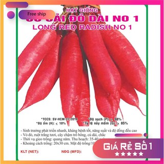 Hạt giống Củ Cải Đỏ Dài (20g)