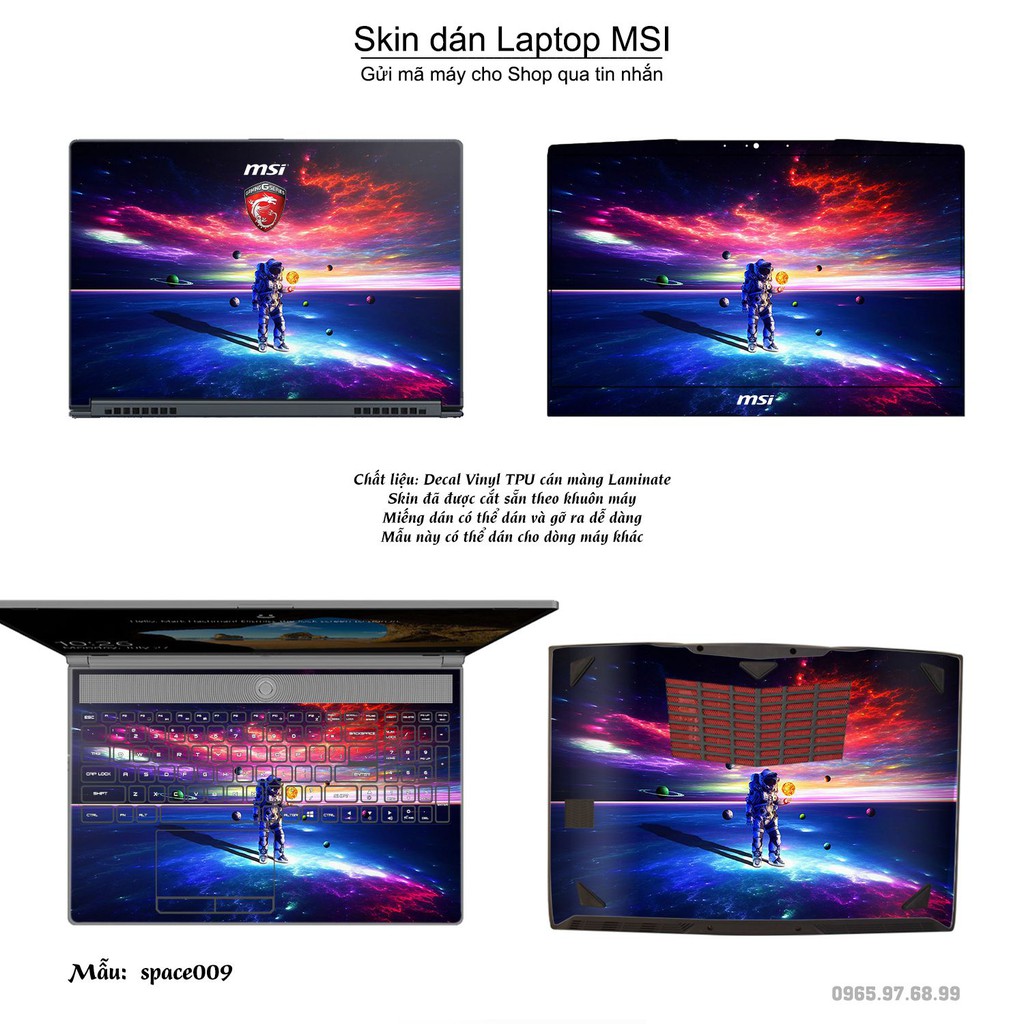 Skin dán Laptop MSI in hình không gian _nhiều mẫu 2 (inbox mã máy cho Shop)