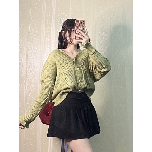 Áo len Cardigan dệt kim dễ phối đồ, trẻ trung kiểu Tây ngọt ngào