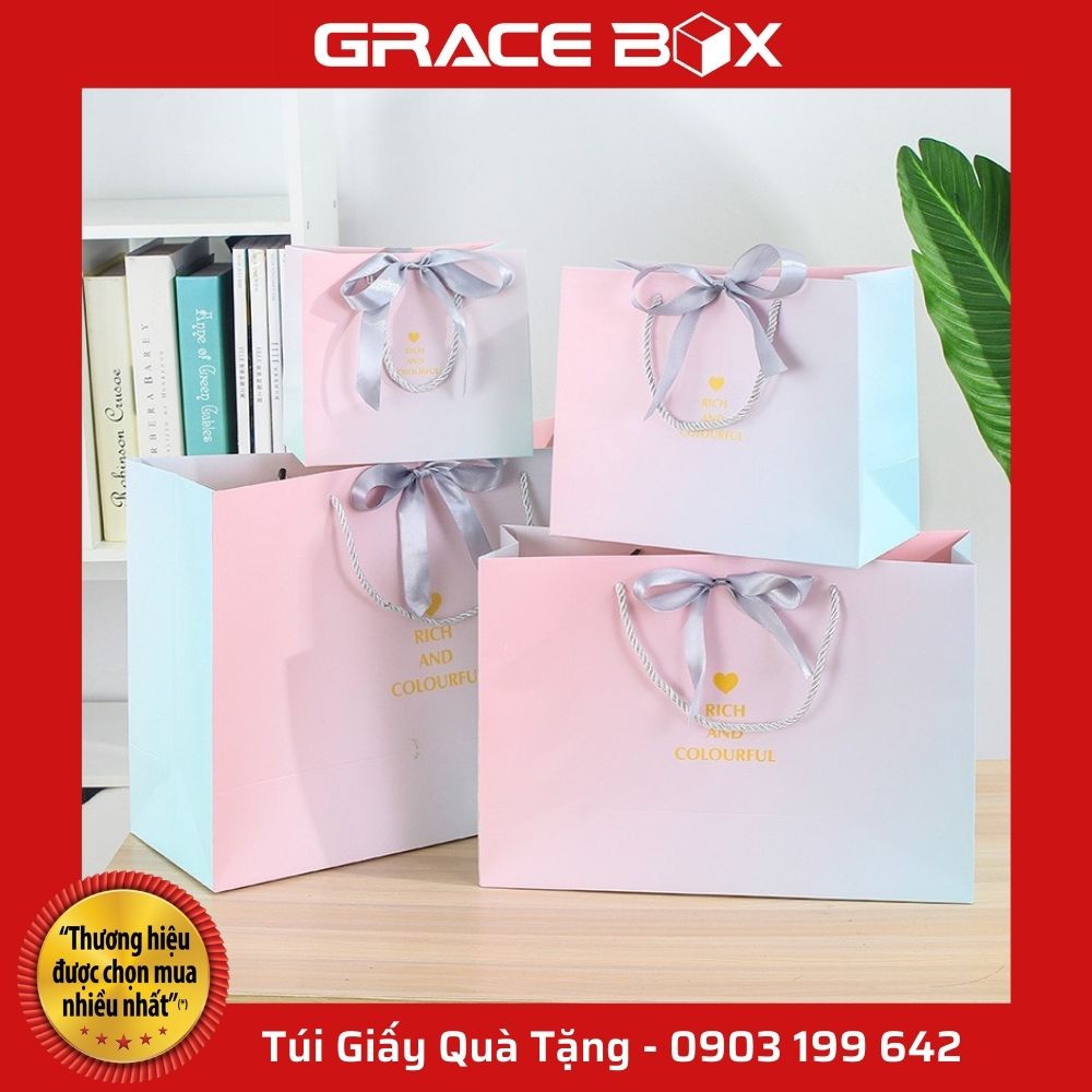 Túi Giấy Quà Tăng Tình Yêu Siêu Ngọt Ngào - Màu Hồng - Siêu Thị Bao Bì Grace Box