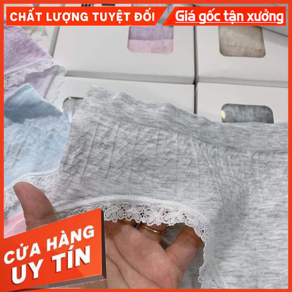 Bán Sỉ Hộp 5 Quần Chip Nữ Quần Lót Nữ Muji Viền Ren Làm Từ Sợi Tre Kháng Khuẩn Hàng Xuất NHật An Toàn Khi Sử Dụng