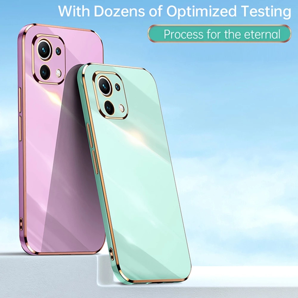 Ốp điện thoại silicon mạ điện dáng vuông cổ điển sang trọng cho xiaomi Mi 12 10 11 10s Lite Pro Poco M3 4G 5G 2021 2022