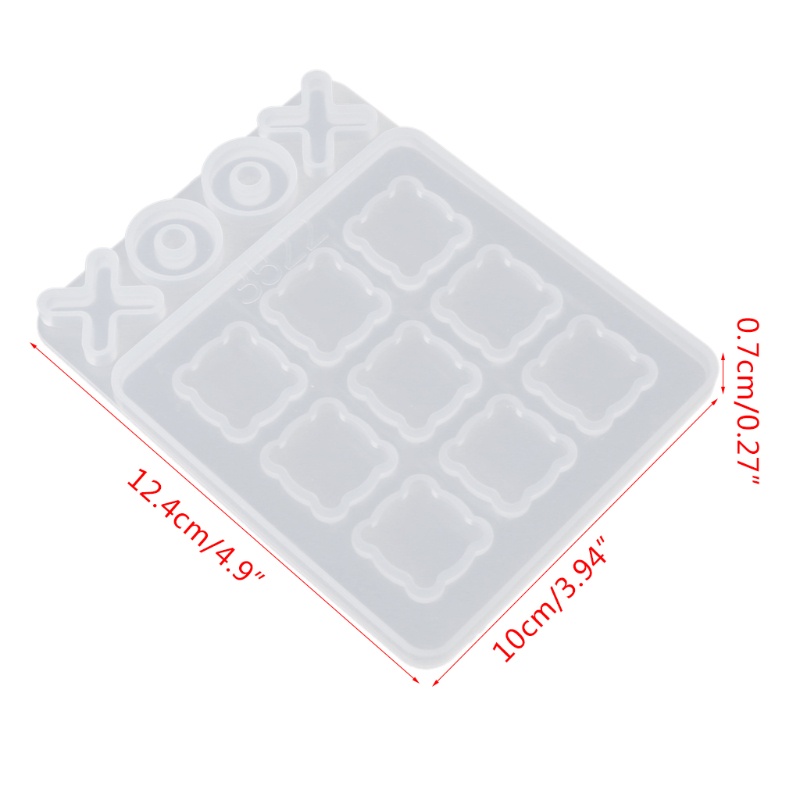 Khuôn đúc silicon hình bảng trò chơi O X cho đồ nhựa resin thủ công DIY