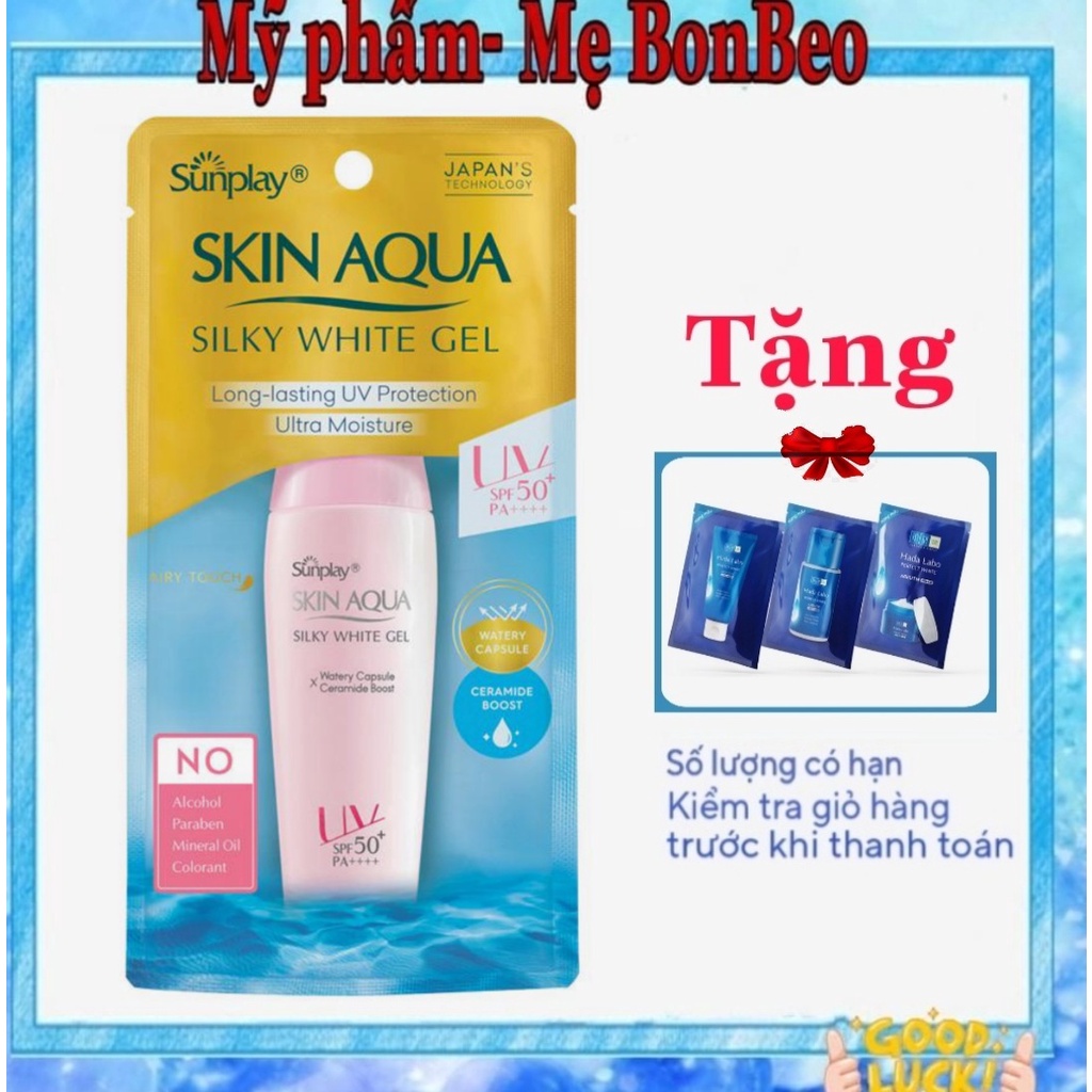 Gel chống nắng dưỡng trắng mượt Sunplay Skin Aqua Silky White Gel SPF 50+ PA++++ 30g