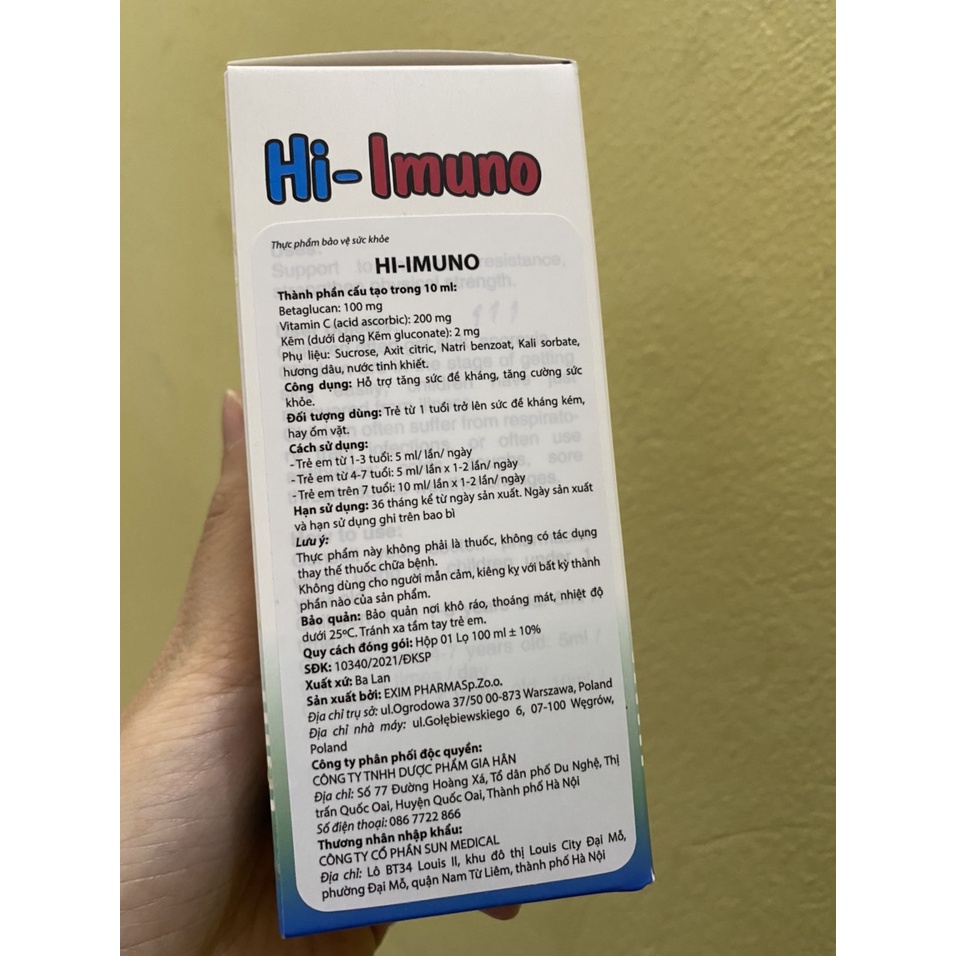 Tăng đề kháng Hi Imuno,tăng cường sức đề kháng cho cơ thể, tăng khả năng hấp thụ - nhập khẩu chính hãng