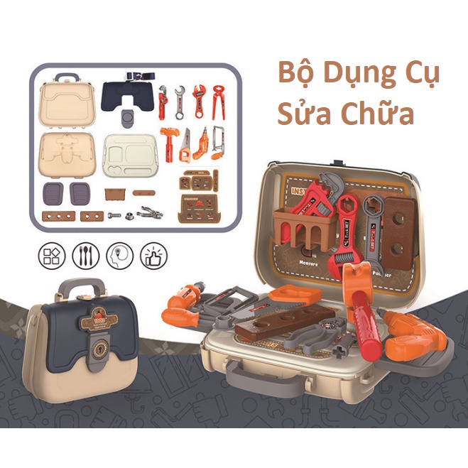 Túi Sách Đồ Chơi Cho Bé, Bộ Đồ Nấu Ăn, Bộ Dụng Cụ Sửa Chữa, Bộ Đồ Trang Điêm Có Dây Đeo