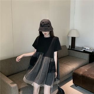 [Sẵn] Váy ulzzang phối lưới cá tính