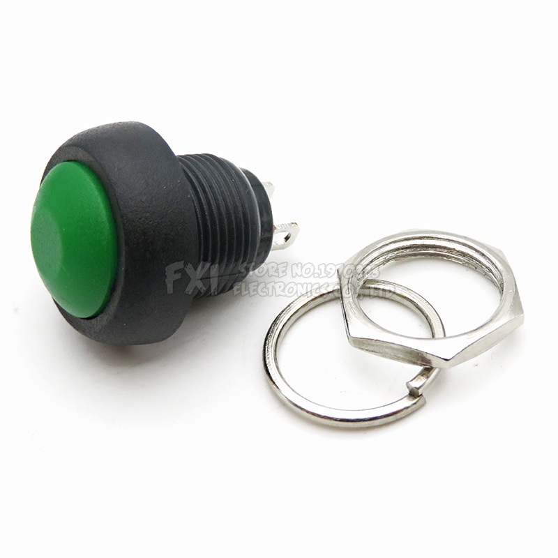 Set 6 Nút Nhấn Tròn 12mm Chống Nước PBS-33B Màu Trắng / Đen / Xanh Lá / Vàng / Xanh Dương