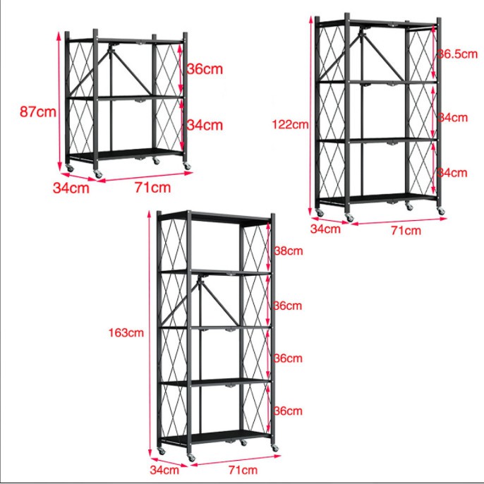 Kệ Gấp Gọn 5 Tầng Thông Minh Có Bánh Xe di động