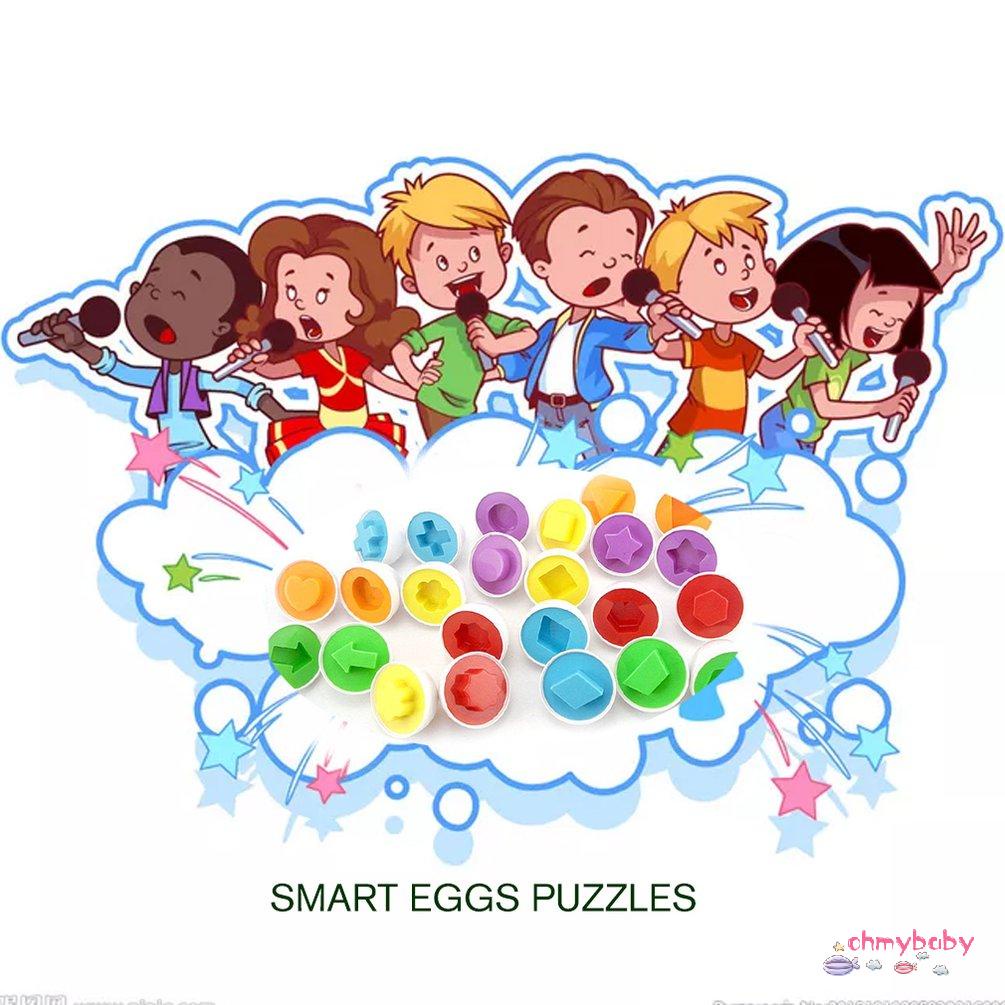 【OMB】 Education Learning toys Mixed Shape Wise Pretend Puzzle Smart Eggs Puzzles
